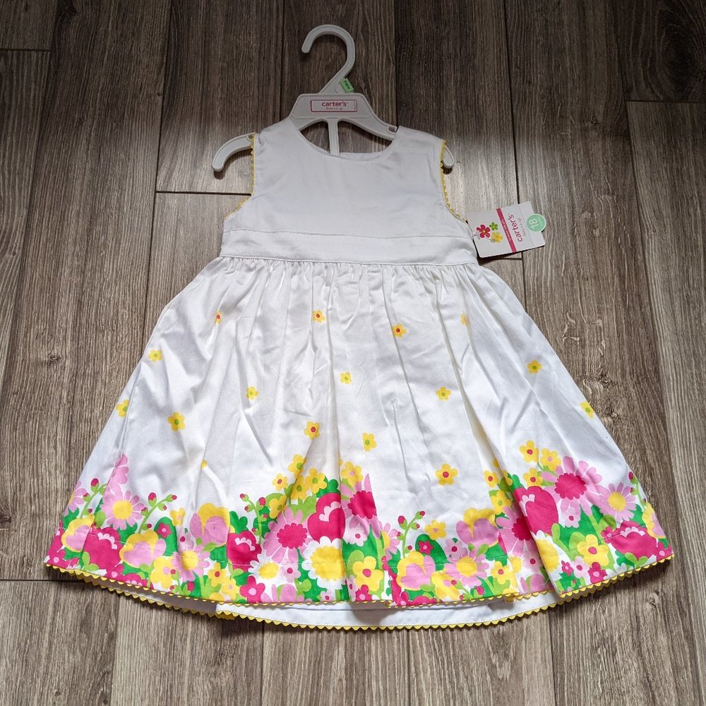 NWT Baby Girl (18M) - CARTER'S Floral Trim Dress Set
